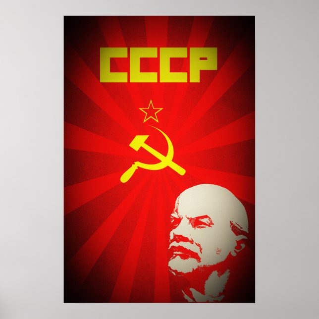 Poster ccp union soviétique communiste rouge lenin russie (Devant)