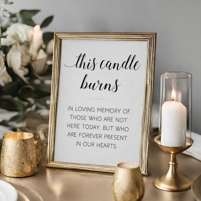 Poster Ce mariage commémoratif à la bougie qui brûle (Créateur téléchargé)