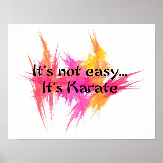 Poster Ce n'est pas facile - Karaté Rose Orange (Devant)