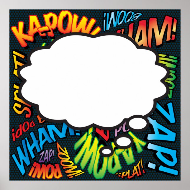 Poster Ce que je pense Bande dessinée Pop Art (Devant)