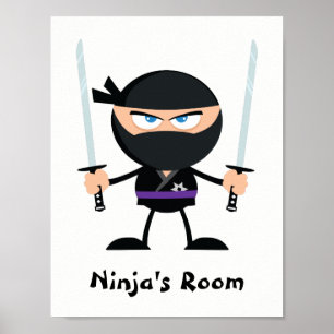 Poster Ceinture violette personnalisée Ninja Guerrier deu