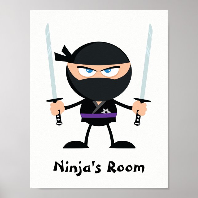 Poster Ceinture violette personnalisée Ninja Guerrier deu (Devant)