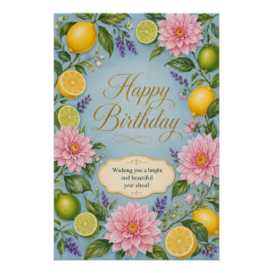 Poster Célébration d'anniversaire Citrus Bloom