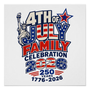 Poster Célébration de la fête familiale du 4 juillet 2026