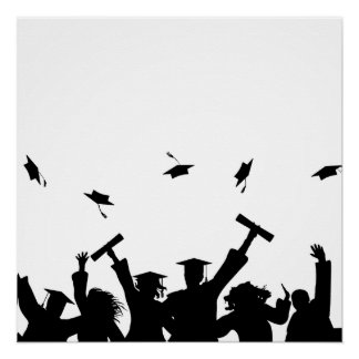 Poster Célébration de la remise des diplômes en silhouett