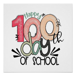 Poster célébration des 100 jours d'école brillant
