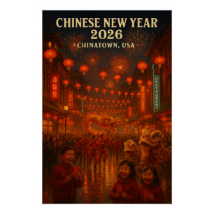 Poster Célébration du Nouvel An chinois 2026 dans le Chin