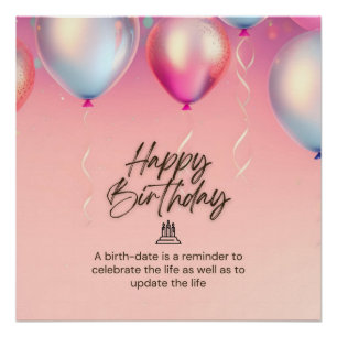 Poster Célébrer l'anniversaire de vie