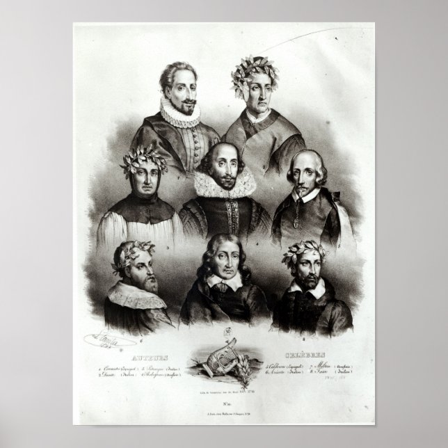 Poster Célèbres auteurs, 1833 (Devant)