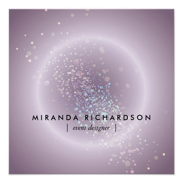 Poster Celestial Confetti Glow Purple (Devant)