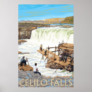 Poster Celilo Falls Fishing