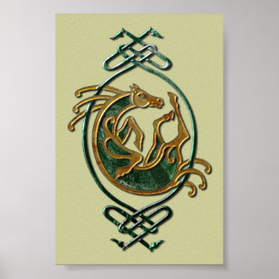 Poster Celtic Horse Knotwork - Stone