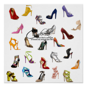 Poster Cendrillon Citation Chaussures Talons Pompe