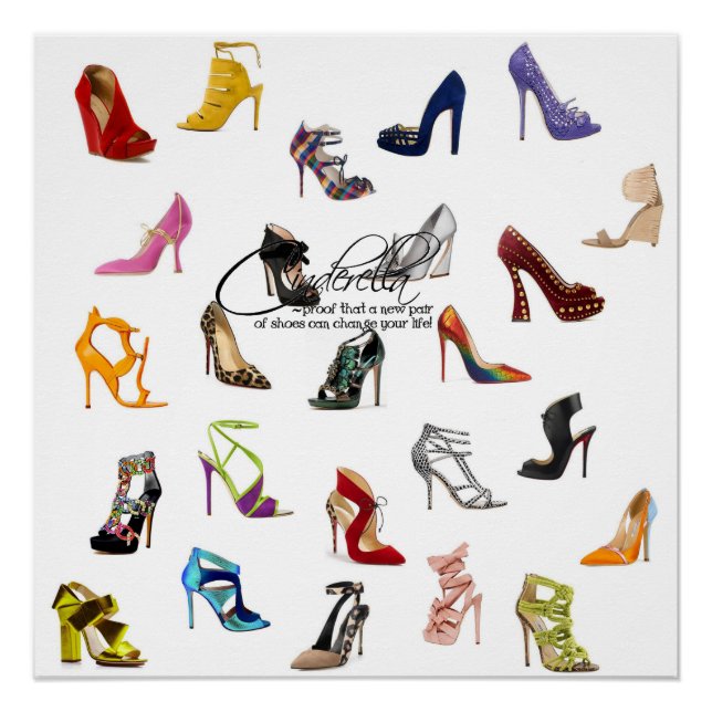 Poster Cendrillon Citation Chaussures Talons Pompe (Devant)