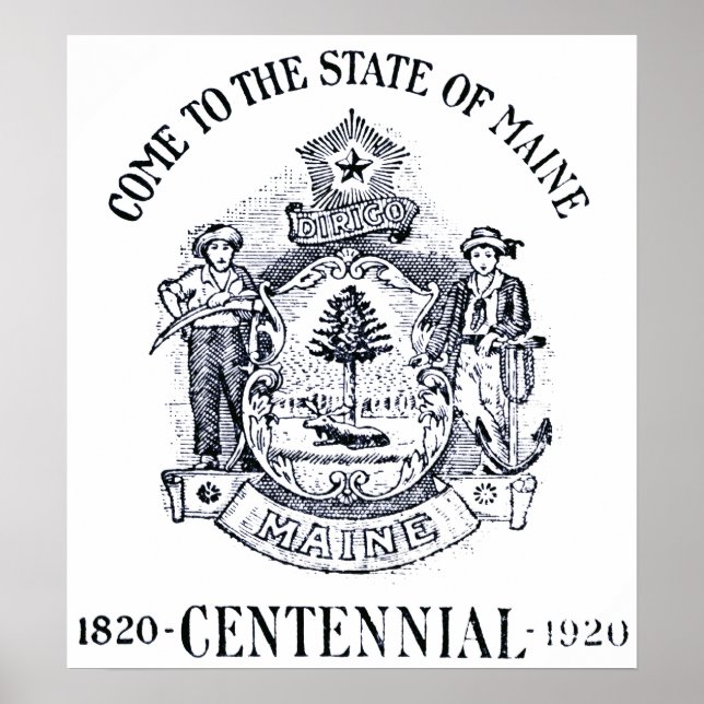 Poster Centenaire de l'état du Maine en 1920 (Devant)