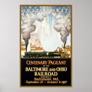 Poster Centenaire Pageant Baltimore et Ohio Railroad