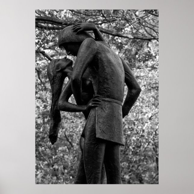 Poster Central Park Automne : Romeo & Juliet Statue 01 B& (Devant)