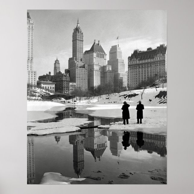 Poster Central Park Winter Scene, 1933. Photo vintage (Devant)