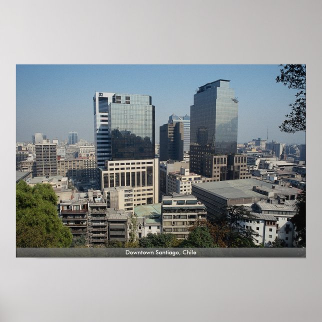 Poster Centre-ville de Santiago, Chili (Devant)