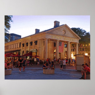 Poster Centre-ville historique de Quincy Market Boston