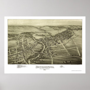 Poster Centre-ville, PA Carte panoramique - 1893