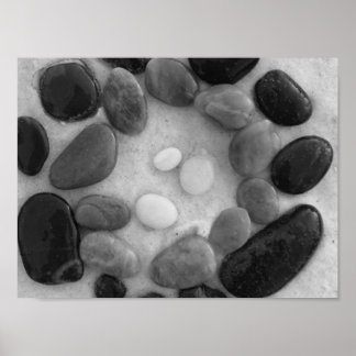 Poster Cercle de noir, gris et blanc