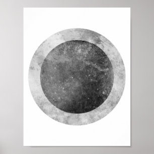 Poster Cercle gris et noir à deux tons
