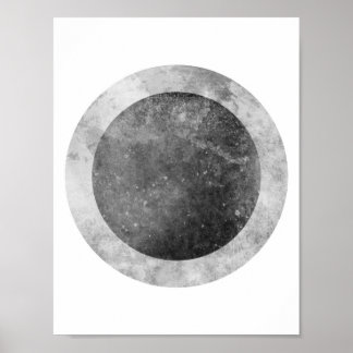 Poster Cercle gris et noir à deux tons