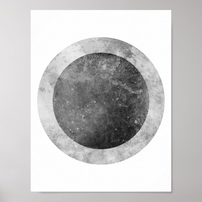 Poster Cercle gris et noir à deux tons (Devant)