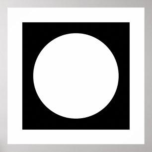 Poster Cercle noir et blanc, conception géométrique simpl