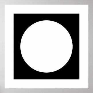 Poster Cercle noir et blanc, conception géométrique simpl
