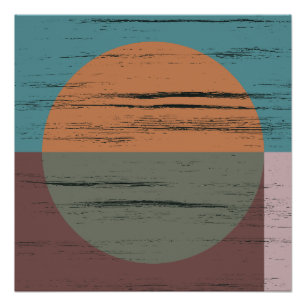 Poster Cercle Orange Et Vert