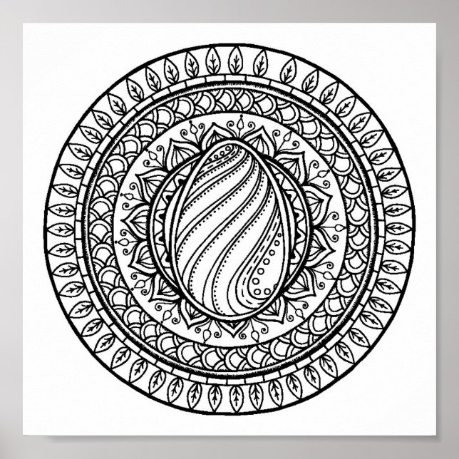 Poster Cercle Tribal Doodle 2 (Devant)