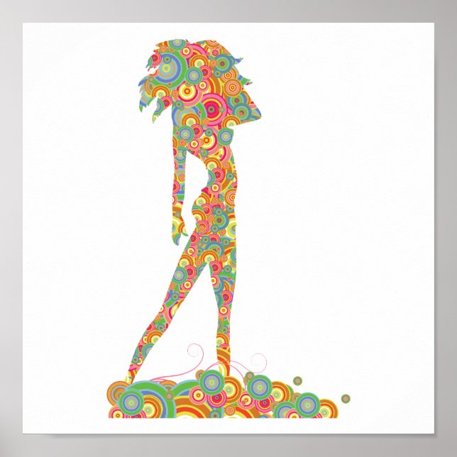 Poster cercles rétro chic (Devant)