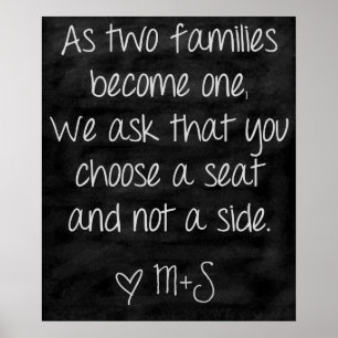 Poster Cérémonie de mariage Signe Choisir un siège non pa