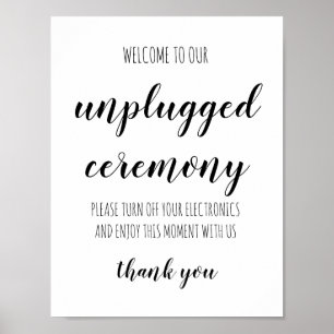 Poster Cérémonie débranchée SIGNE Mariage manuscrit simpl