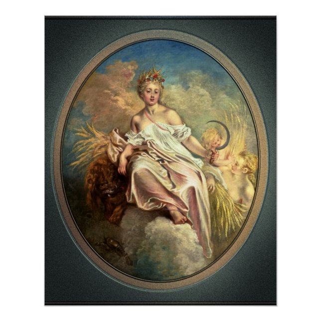 Poster Ceres (été) par Antoine Watteau (Devant)
