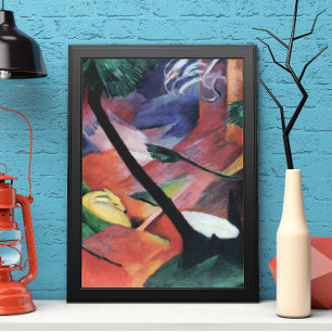 Poster Cerf dans la forêt II par Franz Marc; Reh im Walde