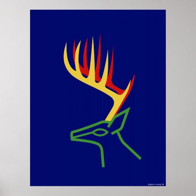 Poster Cerf de Noël (Devant)