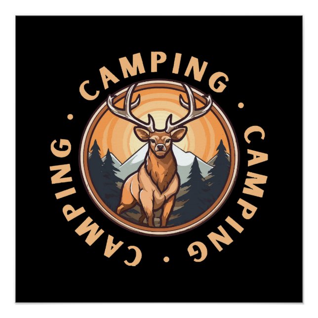 Poster Cerf - Sauvagerie - Camping (Devant)