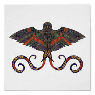 Poster Cerf-volant aigle chinois, art folklorique traditi