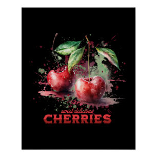 Poster Cerises d'aquarelle
