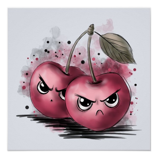 Poster Cerises grumeuses (Devant)