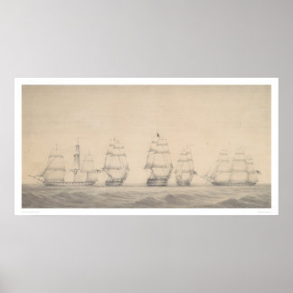 Poster Certains navires de l'escadron du Pacifique des Ét