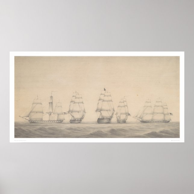 Poster Certains navires de l'escadron du Pacifique des Ét (Devant)