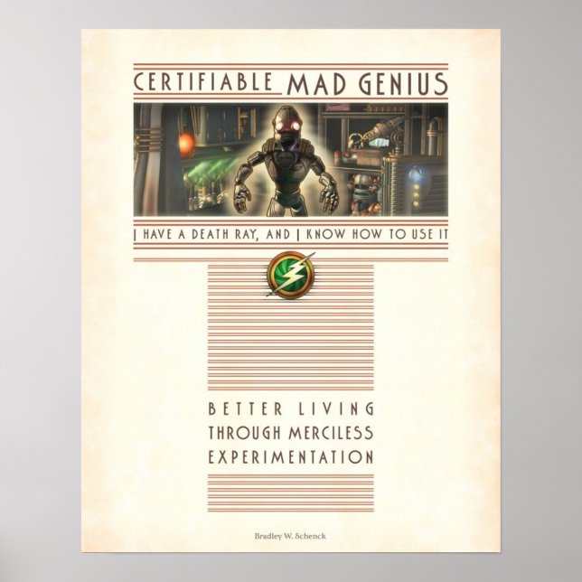 Poster certifiable Mad Genius (16x20") (Devant)
