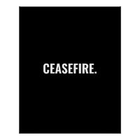 Cessez-le-feu noir blanc texte minimaliste anti-gu