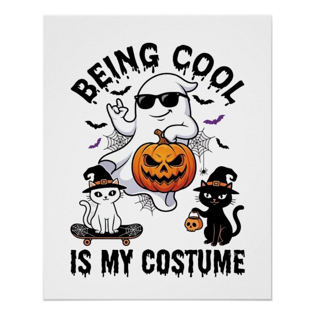 Poster C'est Cool C'est Costume Halloween Fantôme Citroui (Devant)