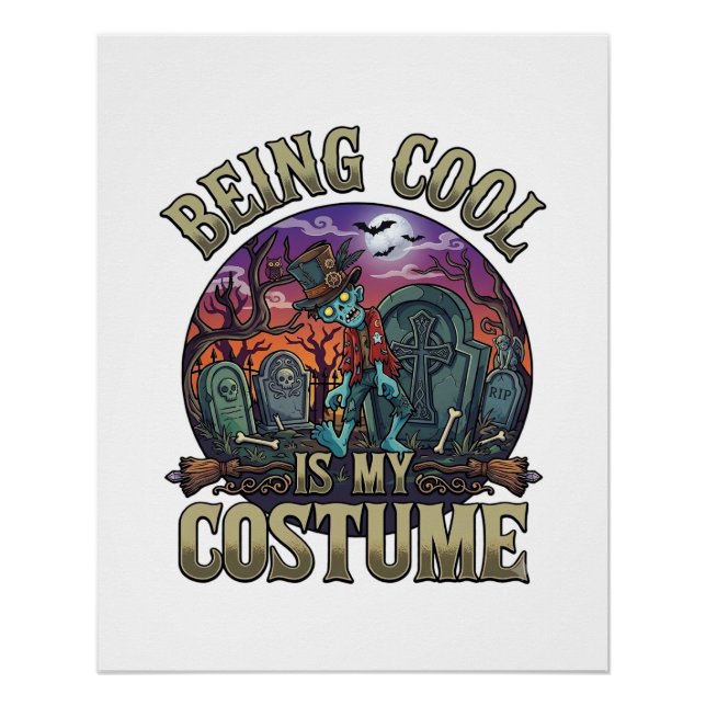 Poster C'est Cool Costume Halloween Zombie Cimetière_1 (Devant)