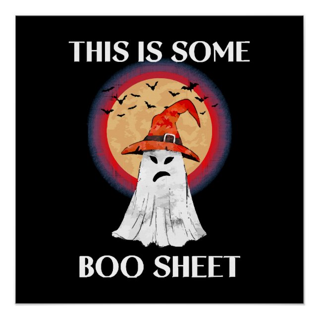 Poster C'est du papier de Boo Halloween Fantôme Drôle (Devant)